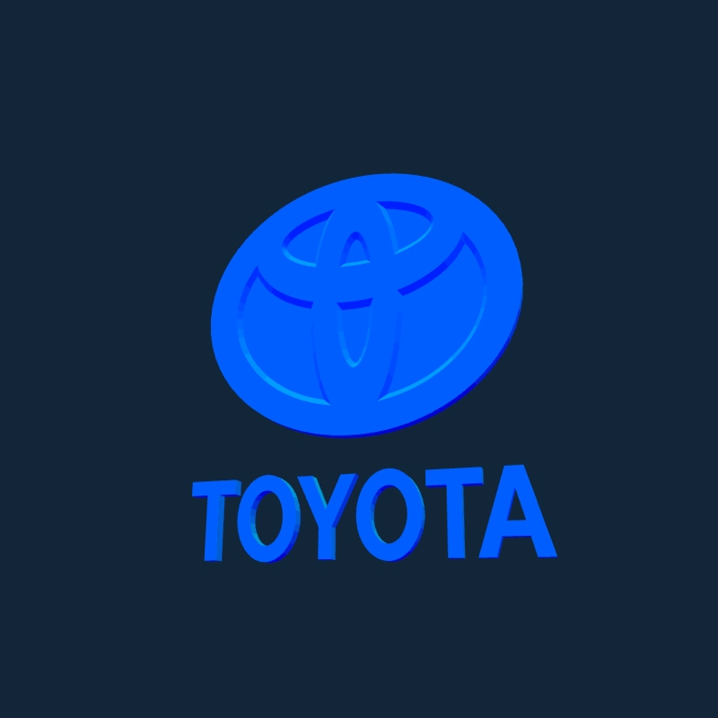 طرح لوگوی تویوتا مناسب برای استفاده در دستگاه های cnc چوب و cnc لیزر - toyota logo stl file