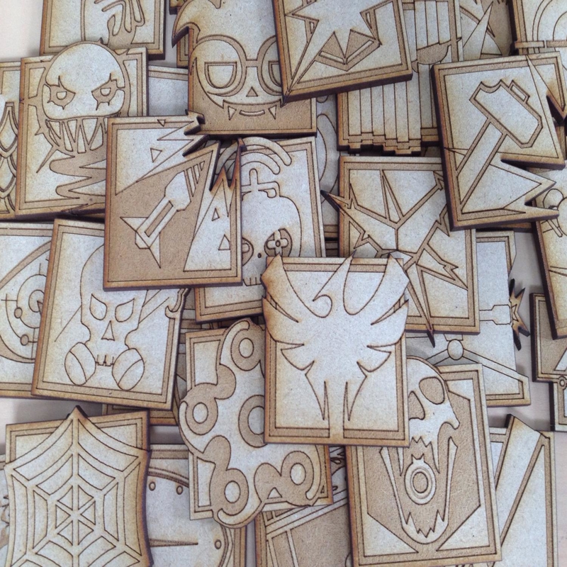طرح آیکون‌های رنگین کمان شش محاصره مناسب برای استفاده در دستگاه های cnc چوب و cnc لیزر - laser cut rainbow six siege icons svg file
