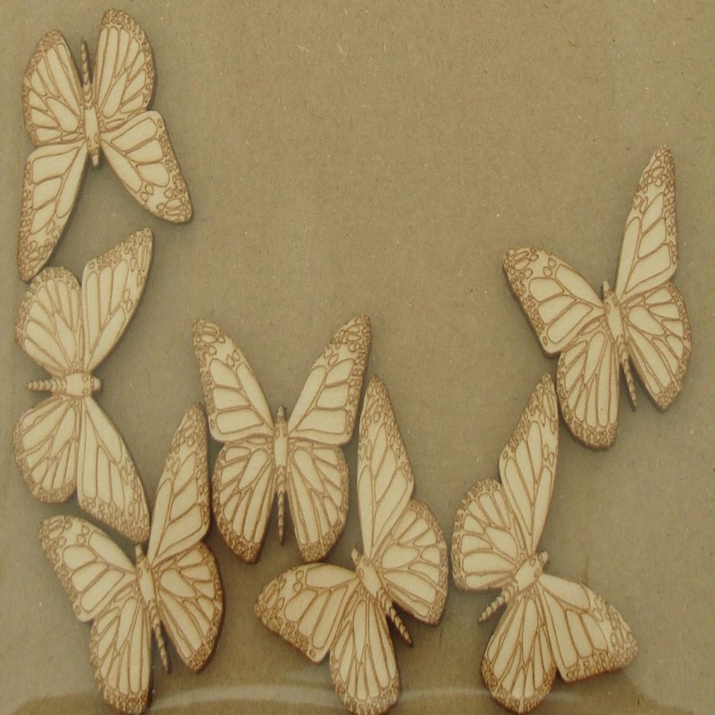 طرح پروانه چوبی حکاکی شده با دستگاه مناسب برای استفاده در دستگاه های cnc چوب و cnc لیزر - laser cut engraved wooden butterfly shapes cdr file