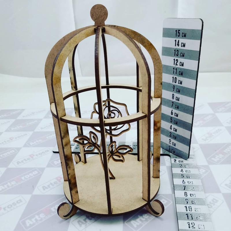 طرح قفس پرنده تزئینی با طرح گل مناسب برای استفاده در دستگاه های cnc چوب و cnc لیزر - laser cut bird cage decoration cage with flower cdr file