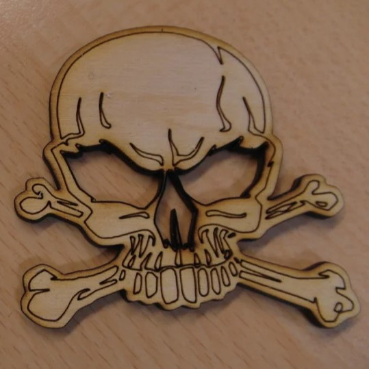 طرح جمجمه چوبی مناسب برای استفاده در دستگاه های cnc چوب و cnc لیزر - laser cut wooden skull svg file