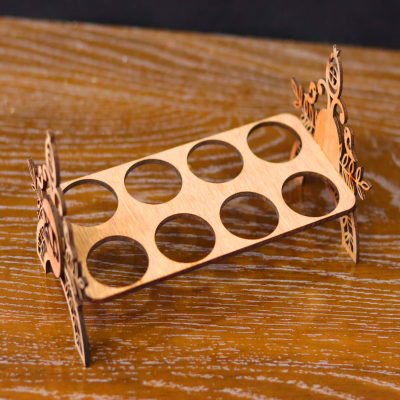 طرح جا تخم مرغی چوبی با ضخامت 3 میلی متر مناسب برای استفاده در دستگاه های cnc چوب و cnc لیزر - laser cut wooden egg holder 3mm cdr file