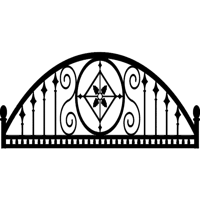 طرح طاق آهنی نیم دایره مناسب برای استفاده در دستگاه های cnc چوب و cnc لیزر - ironwork arch semi round design dxf file