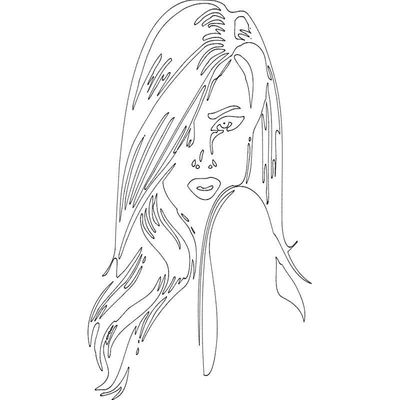 طرح دختر امروزی مناسب برای استفاده در دستگاه های cnc چوب و cnc لیزر - modern girl dxf file