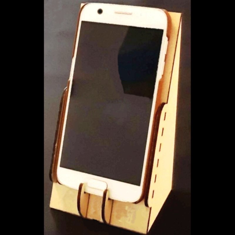 طرح پایه نگهدارنده گوشی مناسب برای استفاده در دستگاه های cnc چوب و cnc لیزر - laser cut phone holder dxf file