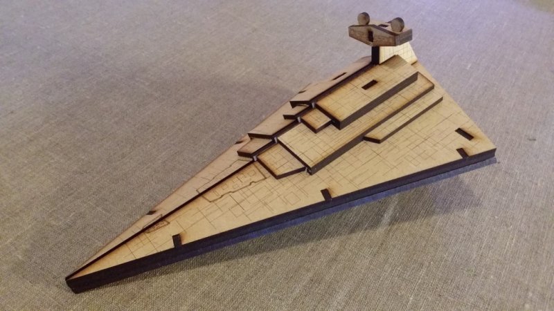طرح ناوشکن جنگ ستارگان مناسب برای استفاده در دستگاه های cnc چوب و cnc لیزر - laser cut star wars star destroyer dxf file