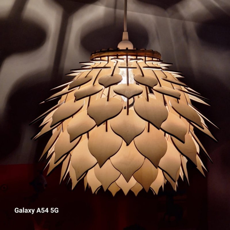 طرح لامپ آناناس چوبی مناسب برای استفاده در دستگاه های cnc چوب و cnc لیزر - laser cut wooden pineapple lamp