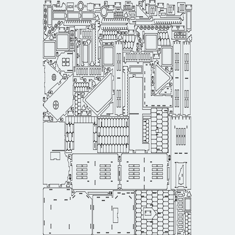 طرح خانه گوتیک مناسب برای استفاده در دستگاه های cnc چوب و cnc لیزر - gothic house dxf file
