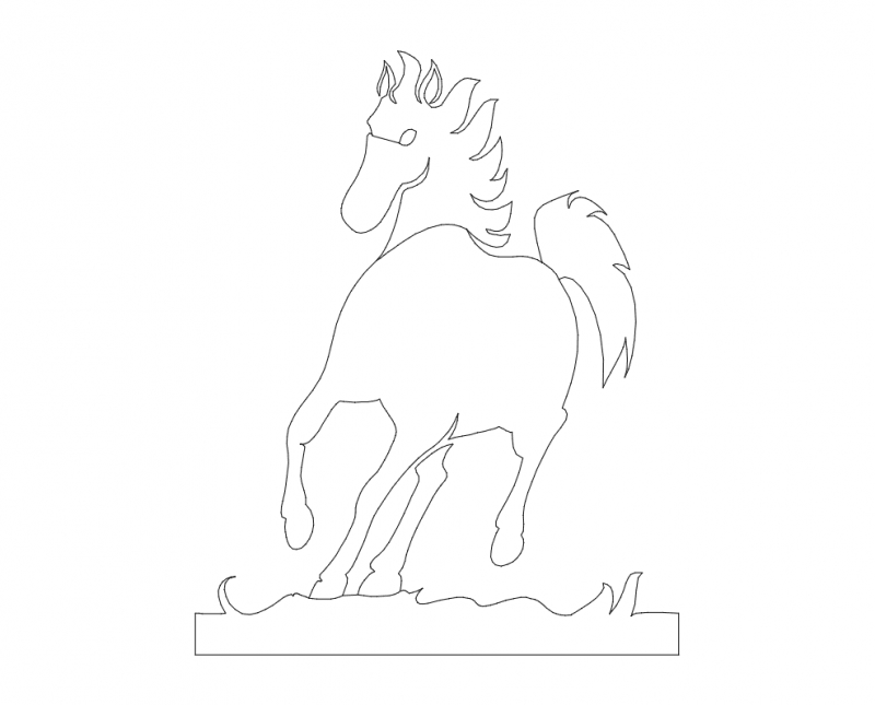طرح اسب مناسب برای استفاده در دستگاه های cnc چوب و cnc لیزر - horse dxf file