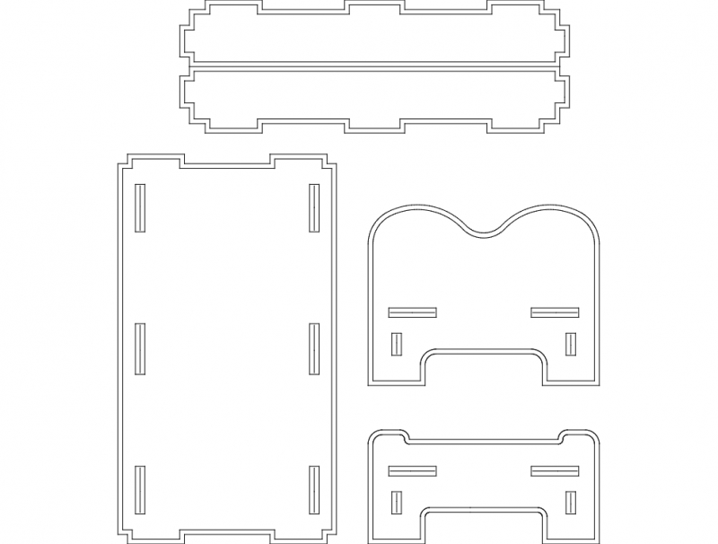 طرح سه بعدی تخت خواب کاما مناسب برای استفاده در دستگاه های cnc چوب و cnc لیزر - cama bed 3d dxf file