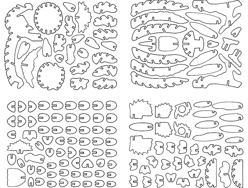 طرح پازل سه بعدی بوهو مناسب برای استفاده در دستگاه های cnc چوب و cnc لیزر - buho 3d puzzle dxf file