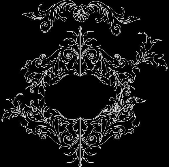 طرح گل مناسب برای استفاده در دستگاه های cnc چوب و cnc لیزر - floral design dxf file