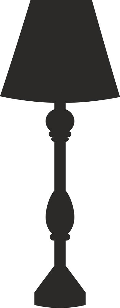 طرح وکتور سایه نمای لامپ مناسب برای استفاده در دستگاه های cnc چوب و cnc لیزر - lamp silhouette vector dxf file