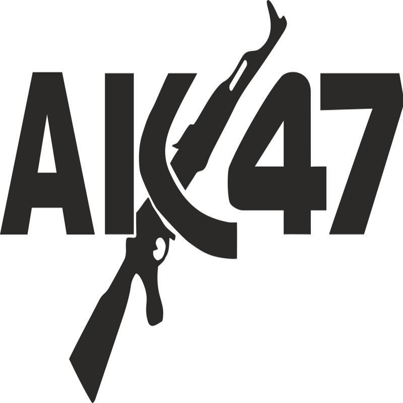 طرح فایل وکتور برچسب دیواری اسلحه ak 47 مناسب برای استفاده در دستگاه های cnc چوب و cnc لیزر - ak 47 guns wall art sticker vector cdr file