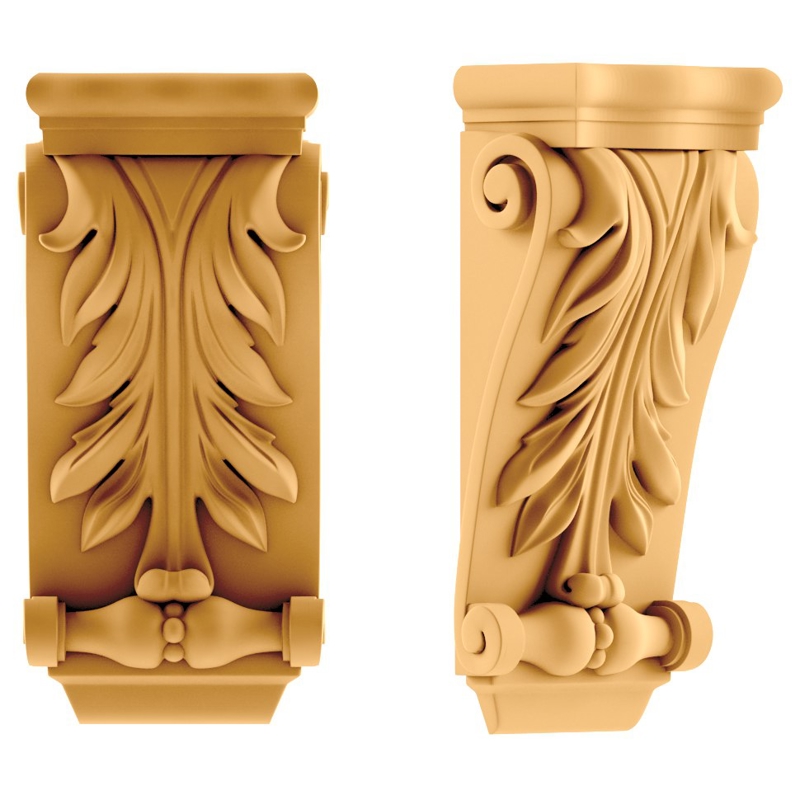 طرح حکاکی چوب گوتیک متوسط مناسب برای استفاده در دستگاه های cnc چوب و cnc لیزر - medium gothic corbel wood carvin stl file