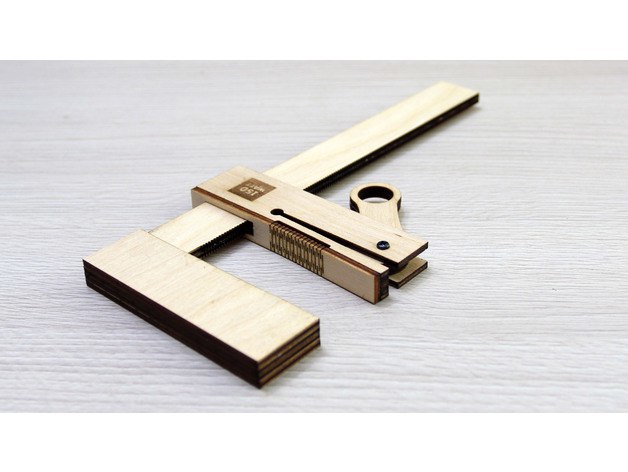 طرح گیره چوبی مناسب برای استفاده در دستگاه های cnc چوب و cnc لیزر - wooden bar clamp dxf file