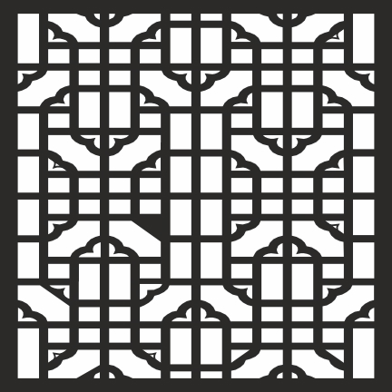 طرح مربع هندسی جالی مناسب برای استفاده در دستگاه های cnc چوب و cnc لیزر - geometric square jali design cdr file