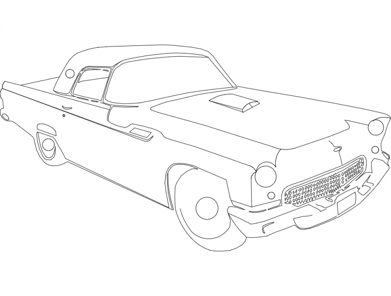طرح 55tbird مناسب برای استفاده در دستگاه های cnc چوب و cnc لیزر - 55tbird dxf file