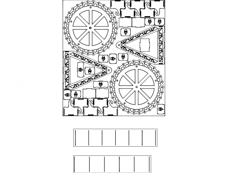 طرح سه بعدی چرخ و فلک مناسب برای استفاده در دستگاه های cnc چوب و cnc لیزر - ferris wheel 3d dxf file