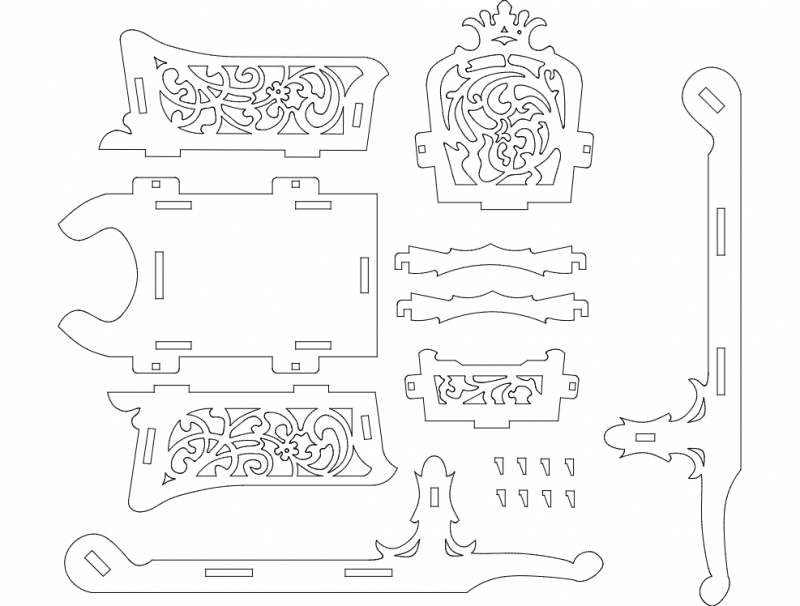 طرح اسلج مناسب برای استفاده در دستگاه های cnc چوب و cnc لیزر - sladge dxf file