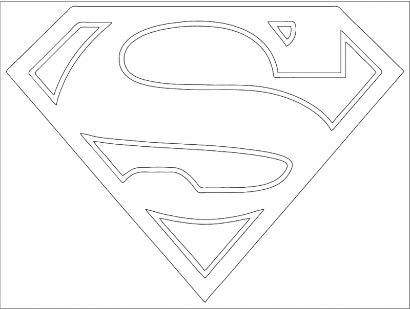 طرح لوگوی سوپرمن مناسب برای استفاده در دستگاه های cnc چوب و cnc لیزر - superman logo dxf file