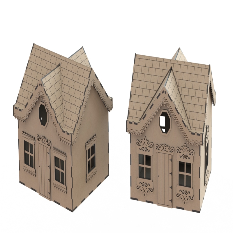 طرح جعبه چوبی مناسب برای استفاده در دستگاه های cnc چوب و cnc لیزر - house box laser cut cdr file
