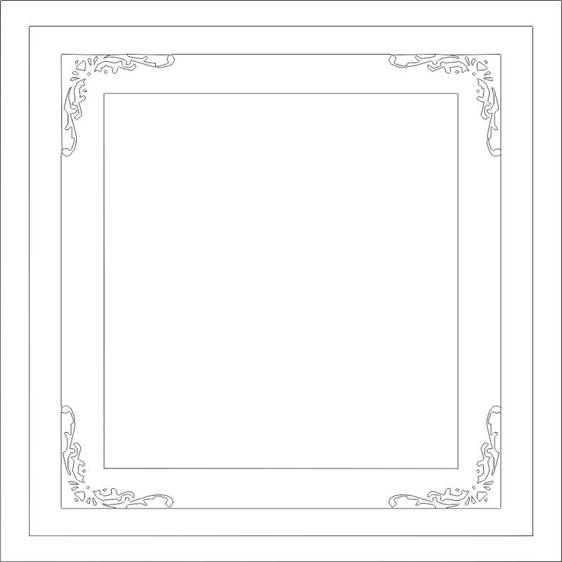 طرح قاب تزئینی مناسب برای استفاده در دستگاه های cnc چوب و cnc لیزر - decorative frame dxf file