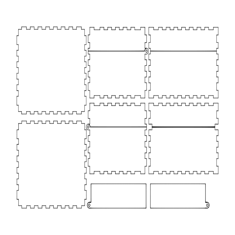 طرح جعبه لولایی مناسب برای استفاده در دستگاه های cnc چوب و cnc لیزر - hingedbox dxf file