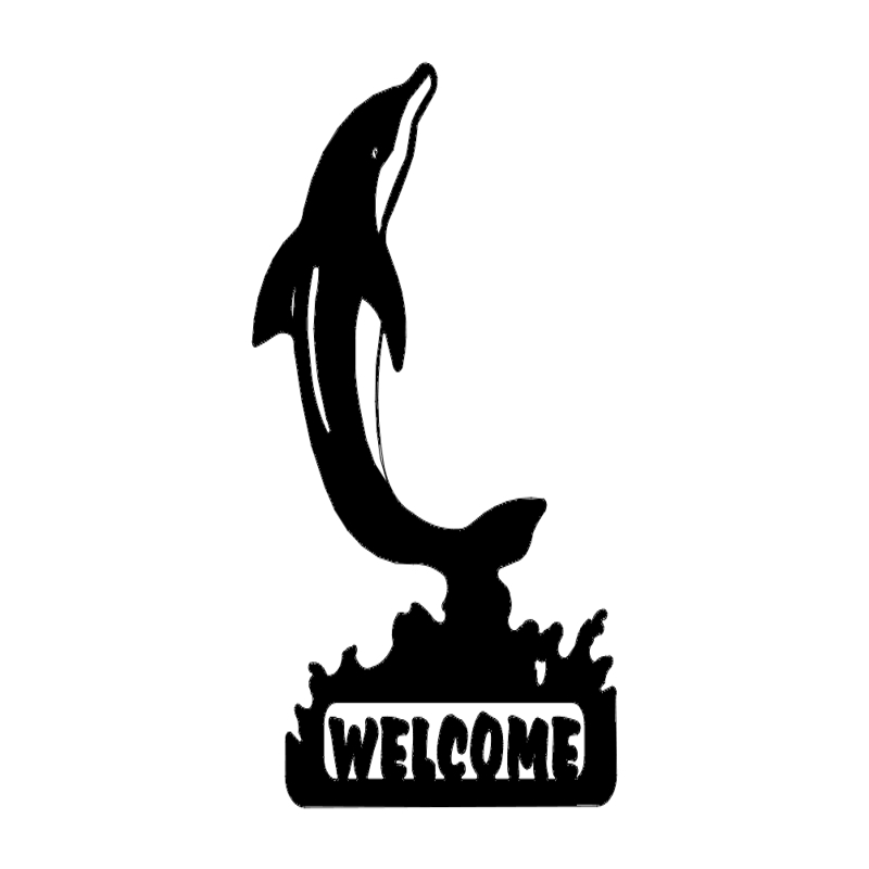 طرح خوشامدگویی دلفین مناسب برای استفاده در دستگاه های cnc چوب و cnc لیزر - dolphin welcome dxf file