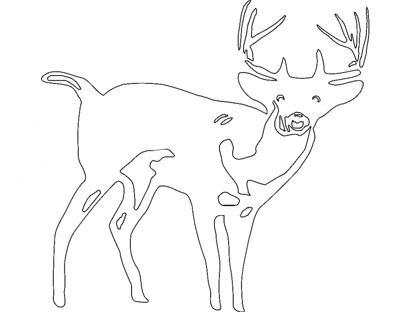 طرح گوزن ۷ مناسب برای استفاده در دستگاه های cnc چوب و cnc لیزر - deer 7 dxf file