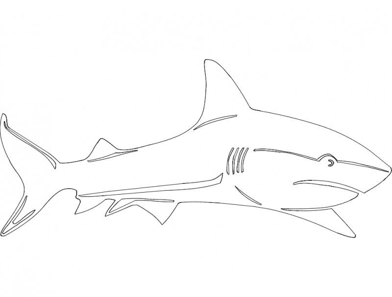 طرح کوسه مناسب برای استفاده در دستگاه های cnc چوب و cnc لیزر - shark dxf file