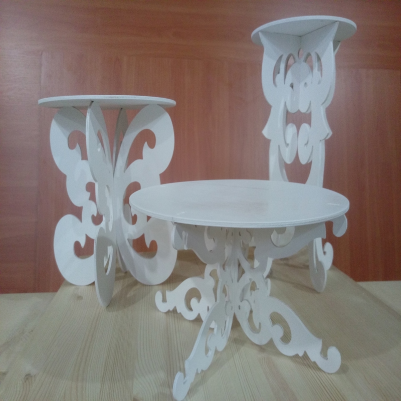 طرح پازل سه بعدی میزهای تزئینی مناسب برای استفاده در دستگاه های cnc چوب و cnc لیزر - decorative tables 3d puzzle cdr file
