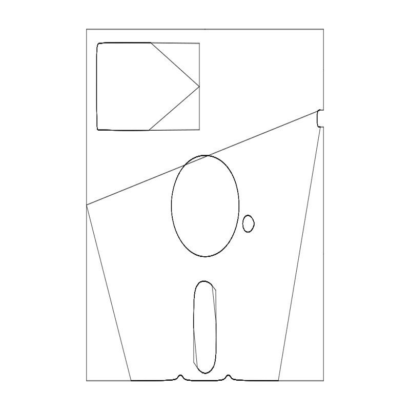 طرح فلاپی زیرلیوانی مناسب برای استفاده در دستگاه های cnc چوب و cnc لیزر - floppy coaster dxf file