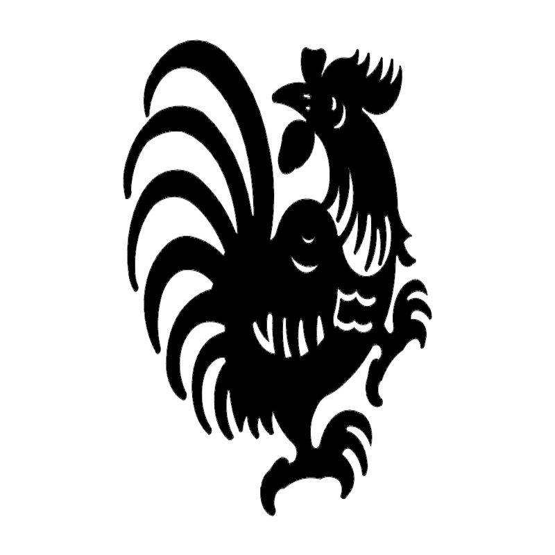 طرح خروس ۴ مناسب برای استفاده در دستگاه های cnc چوب و cnc لیزر - rooster 4 dxf file