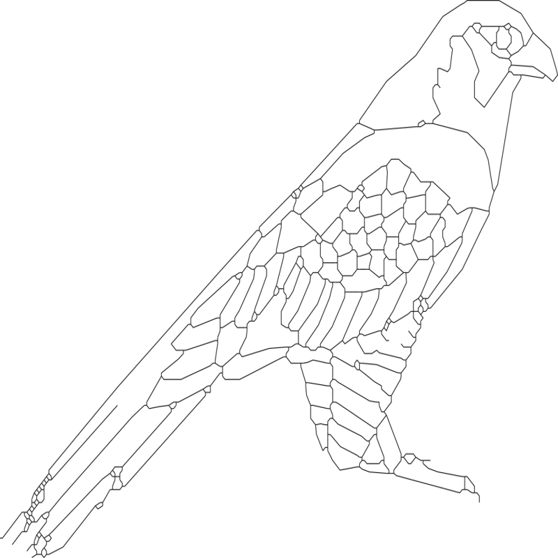 طرح پرنده نشسته ۲ مناسب برای استفاده در دستگاه های cnc چوب و cnc لیزر - bird sitting 2 dxf file
