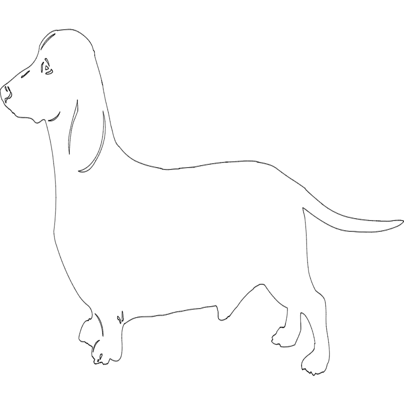 طرح سگ داچوند مناسب برای استفاده در دستگاه های cnc چوب و cnc لیزر - dog dachound dxf file