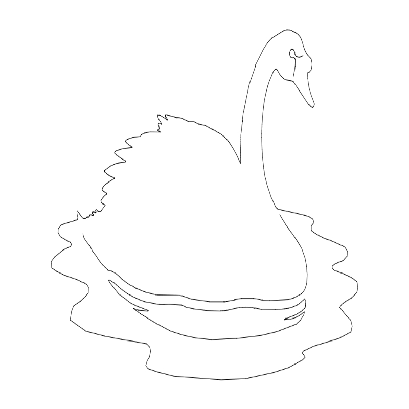 طرح قو روی آب مناسب برای استفاده در دستگاه های cnc چوب و cnc لیزر - swan on water dxf file