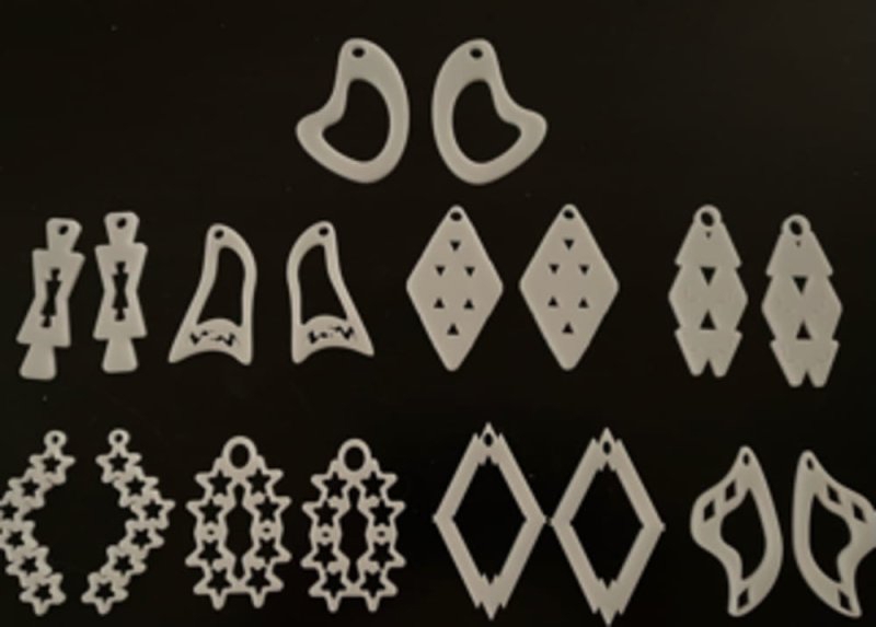 طرح مجموعه گوشواره مناسب برای استفاده در دستگاه های cnc چوب و cnc لیزر - laser cut earring collection svg file