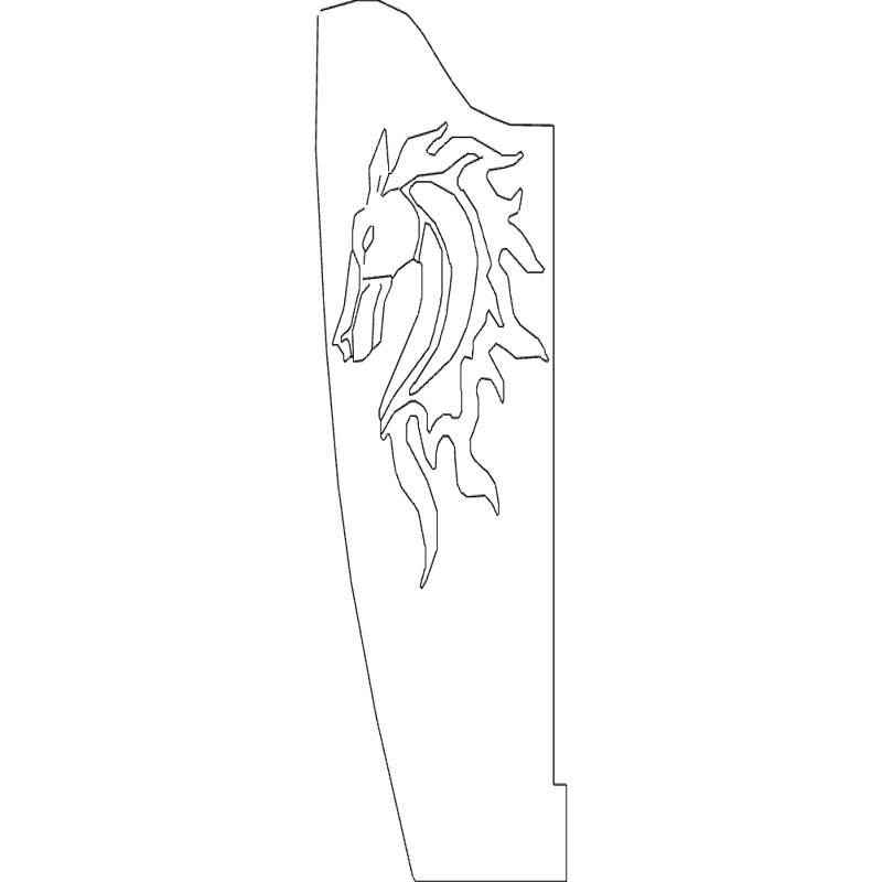 طرح تکی طرح اسب وارونه مناسب برای استفاده در دستگاه های cnc چوب و cnc لیزر - horse bracket flipped single dxf file