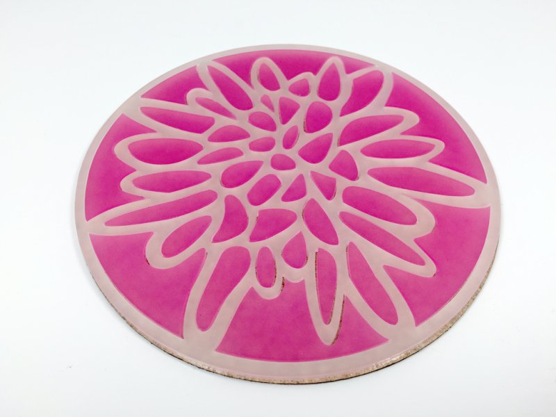 طرح زیرلیوانی گل اکریلیک مناسب برای استفاده در دستگاه های cnc چوب و cnc لیزر - laser cut acrylic flower coaster