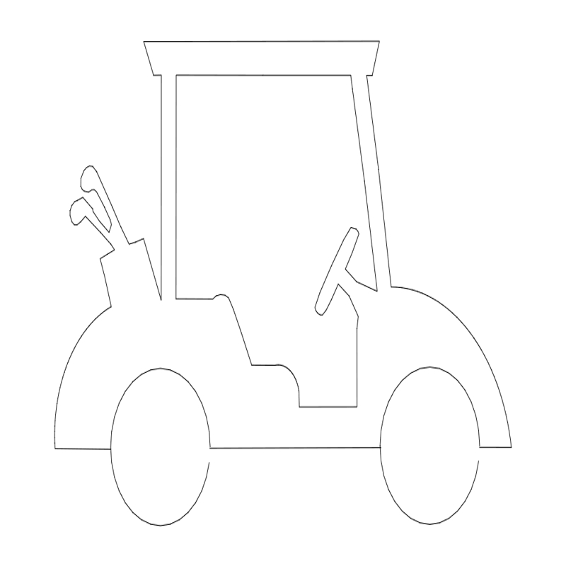 طرح ماشین گلف مناسب برای استفاده در دستگاه های cnc چوب و cnc لیزر - golf cart dxf file