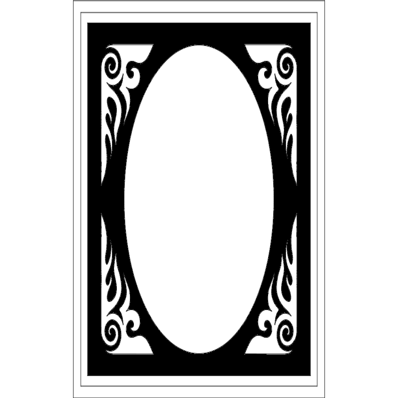 طرح قاب بیضی شکل مناسب برای استفاده در دستگاه های cnc چوب و cnc لیزر - frame oval dxf file