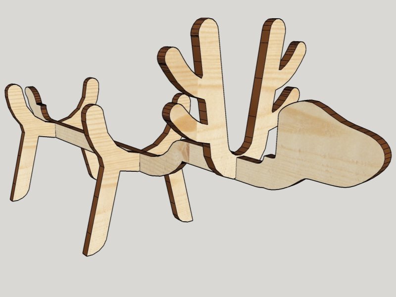 طرح دارنده بطری نوشابه گوزن مناسب برای استفاده در دستگاه های cnc چوب و cnc لیزر - laser cut deer wine bottle holder