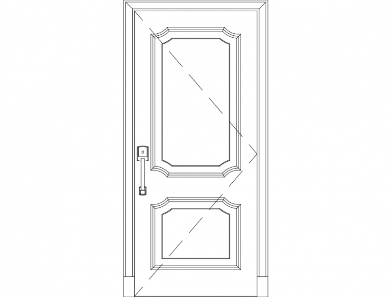 طرح درب چوبی محکم مناسب برای استفاده در دستگاه های cnc چوب و cnc لیزر - solid wood door dxf file