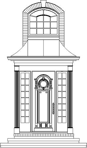 طرح فایل dwg نقشه درب ورودی زیبا مناسب برای استفاده در دستگاه های cnc چوب و cnc لیزر - beautiful door cad dwg dwg file