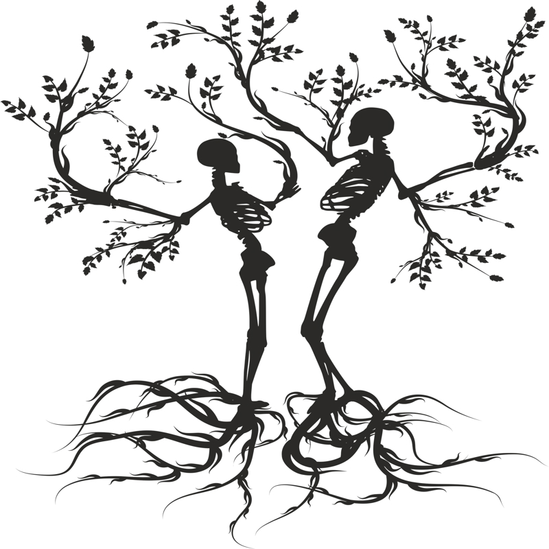 طرح وکتور درخت جمجمه مناسب برای استفاده در دستگاه های cnc چوب و cnc لیزر - skull tree vector cdr file