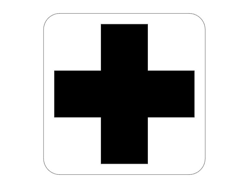 طرح تابلوی کمک‌های اولیه جاده‌ای مناسب برای استفاده در دستگاه های cnc چوب و cnc لیزر - first aid road sign dxf file
