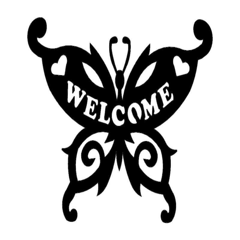 طرح خوشامدگویی پروانه مناسب برای استفاده در دستگاه های cnc چوب و cnc لیزر - butterfly welcome dxf file