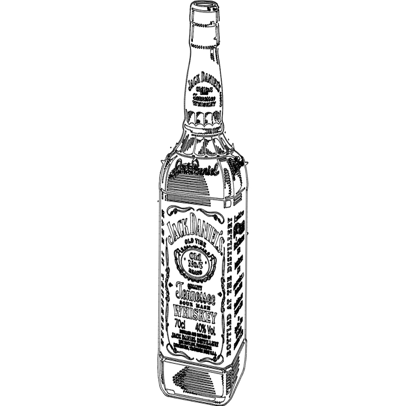 طرح ویسکی جک دنیلز تنسی مناسب برای استفاده در دستگاه های cnc چوب و cnc لیزر - jack daniels tennessee whiskey dxf file