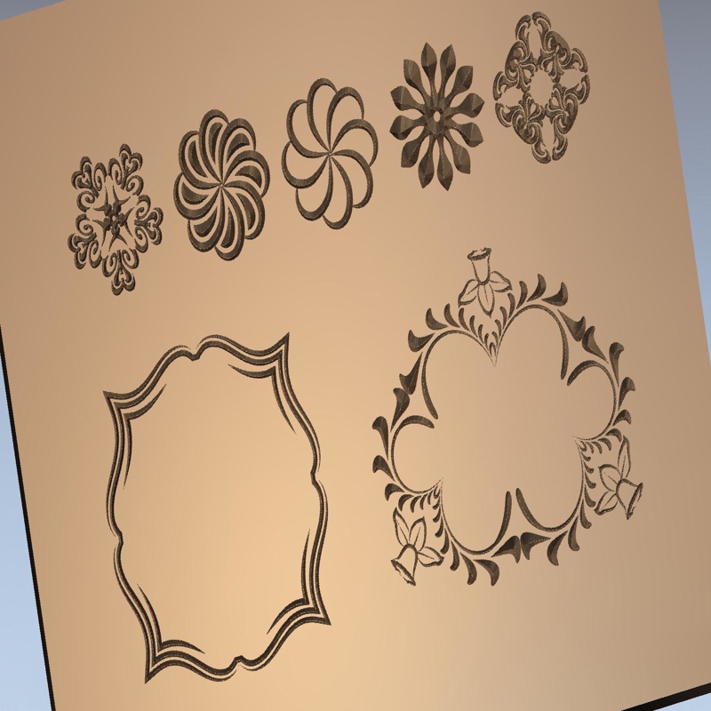طرح فریم‌ها مناسب برای استفاده در دستگاه های cnc چوب و cnc لیزر - frames dxf file